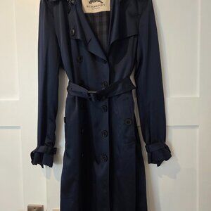 Burberry Trench Coat Silk Navy Size 12